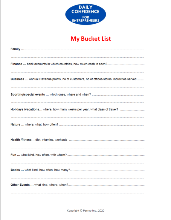 Why is a bucket list important? boost your self confidence