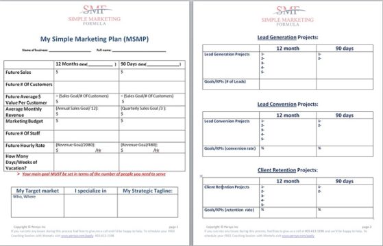 Simple Marketing PLan Template